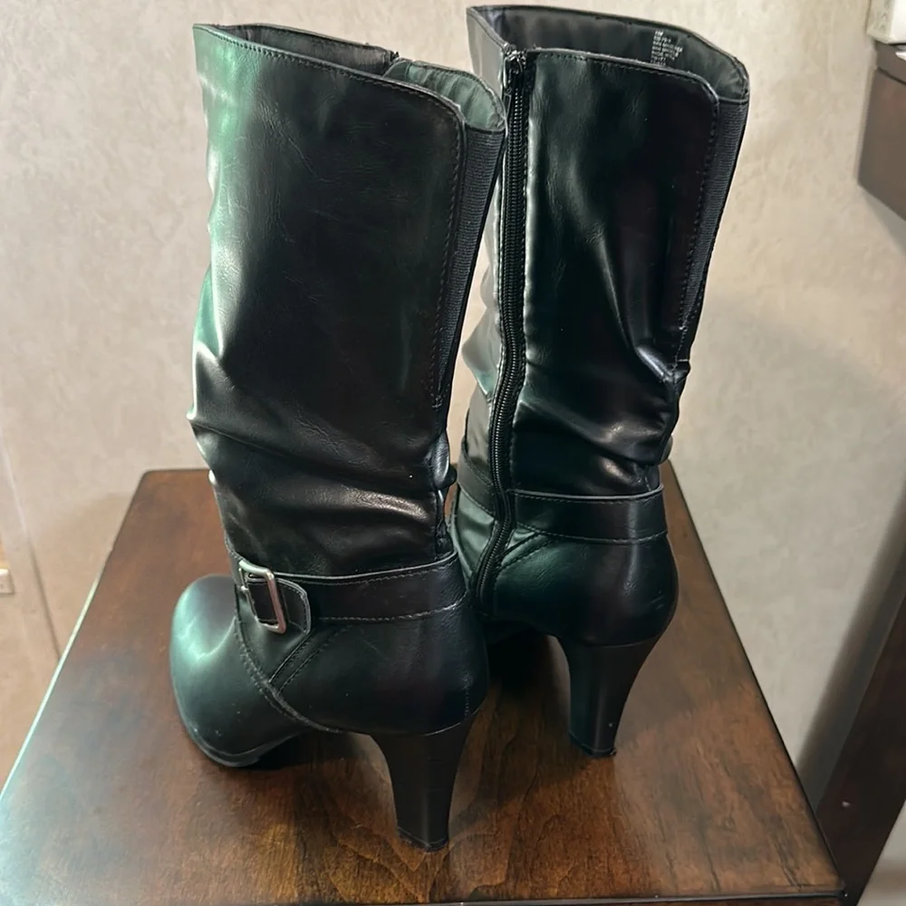 Black 3.5 inch boots Arizona Jeans size 10 - Picture 6 of 7